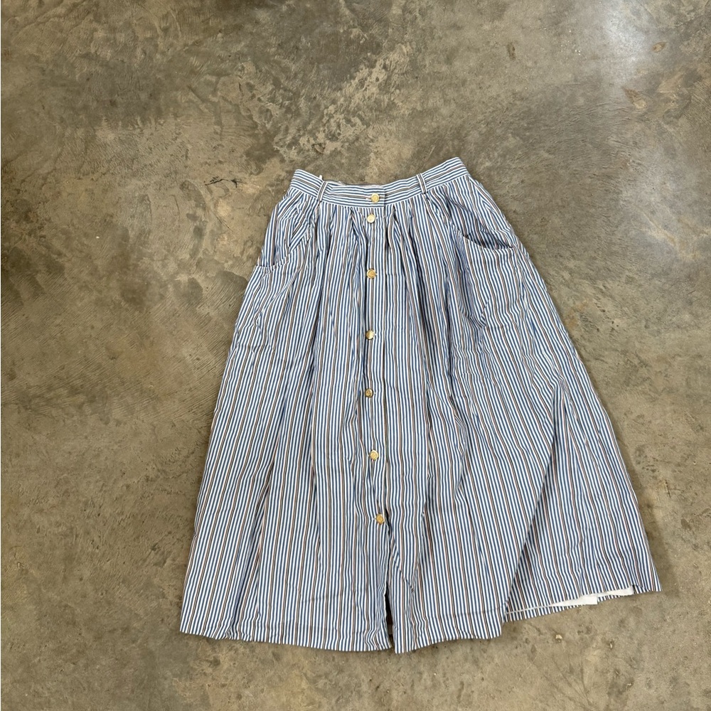 Striped Blue and White Maxi Skirt